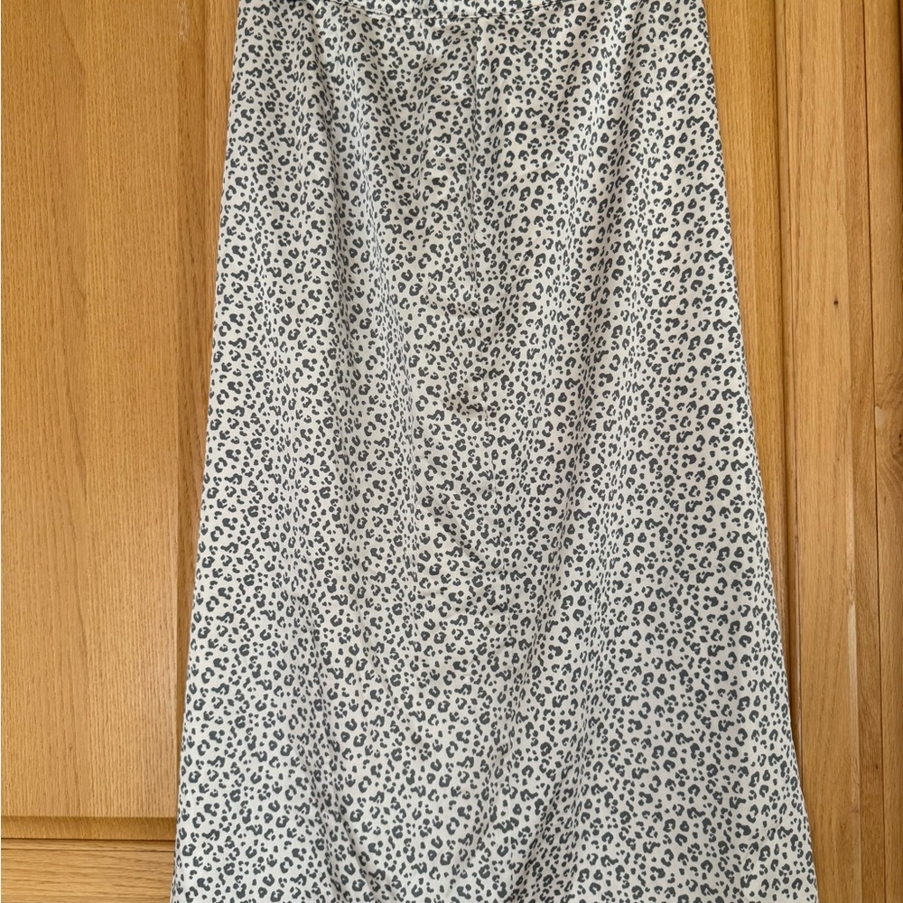 Abercrombie & Fitch Cream and Black Leopard A-Line Skirt